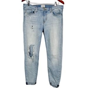 Hudson Harkin Crop Busted knee Distressed Jeans Size 31